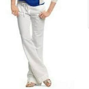 J. Crew City Fit Linen Wide Leg Drawstring Trouser Sz 14